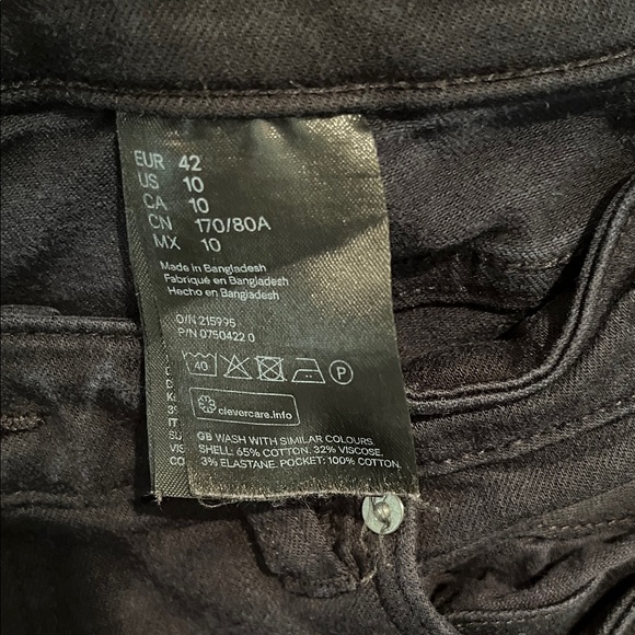 H&M Black Denim Jeans Size 10 - Picture 4 of 11